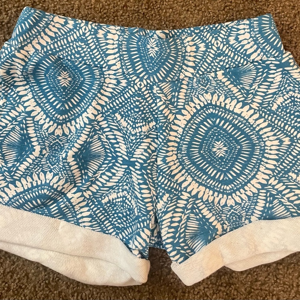 Chaser High Waist Blue and White Bohemian Shorts